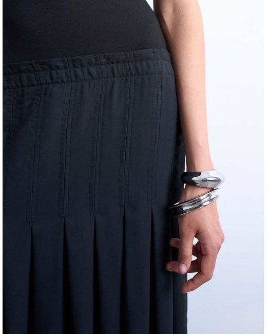TOPSHOP White Box Pleat Skirt Dropped Waist Maxi Dress