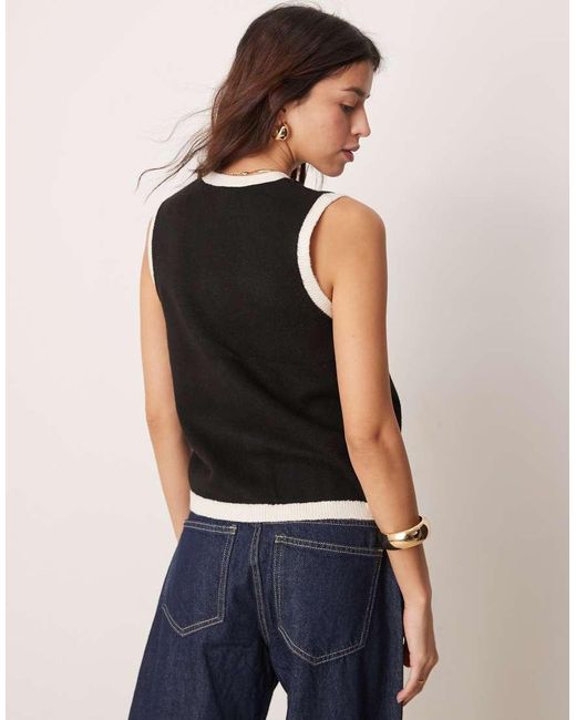 New Look Blue Button Down Knitted Waistcoat