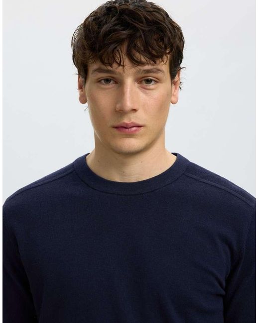 SELECTED Blue Knitted Top for men