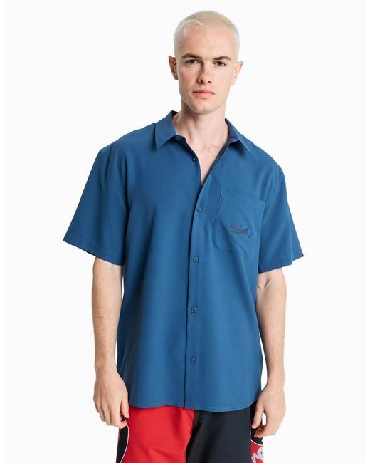 Quiksilver Blue Yg Lithium Short Sleeve Shirt for men