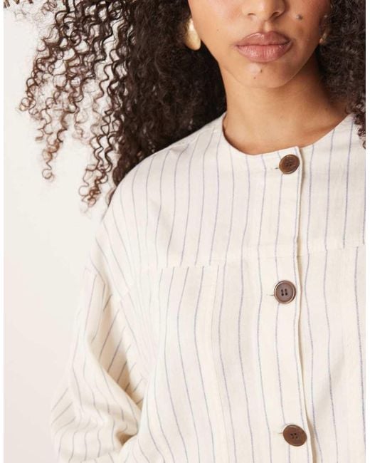 Aware Natural Linen Touch Buttondown Top Co-ord