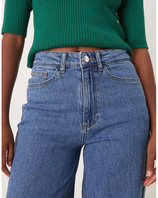 Vila Blue Freya High Waist Wide Leg Jean