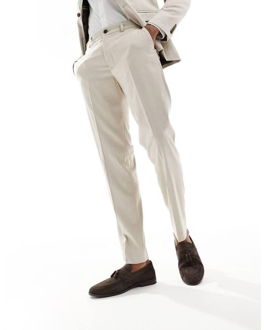 SELECTED White Slim Fit Suit Trouser for men