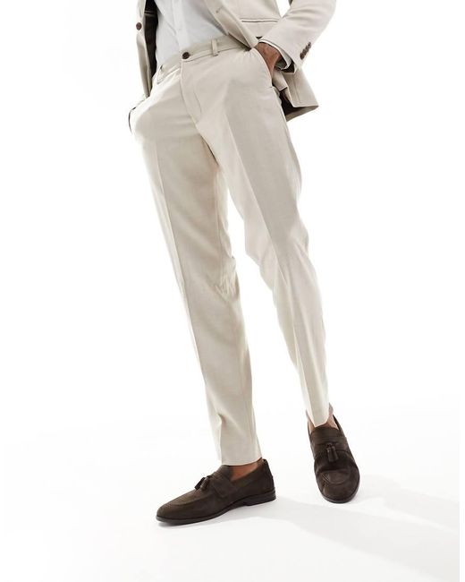 SELECTED White Slim Fit Suit Trouser for men