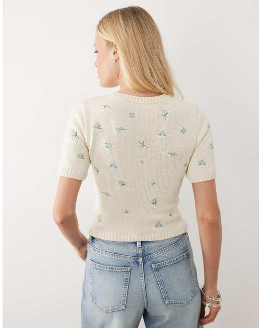 ASOS Natural Knitted Shrunken Top