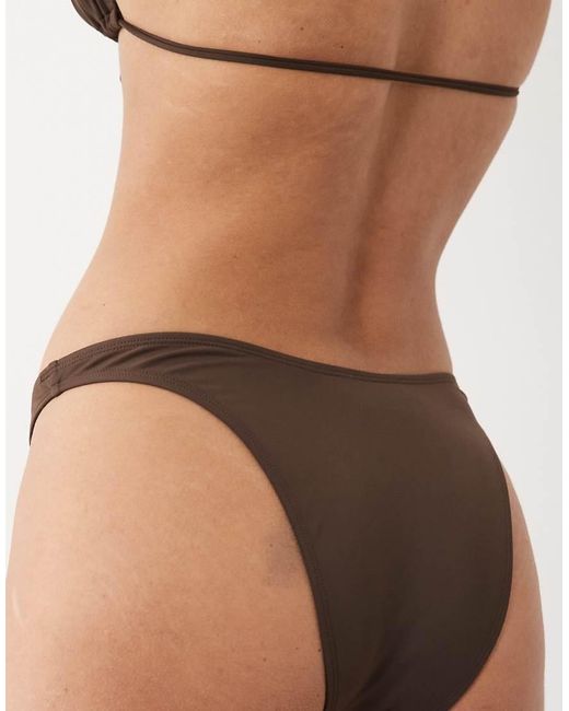 ASOS Natural Maya Ibiza High Leg Cheeky Brazilian Bikini Bottom