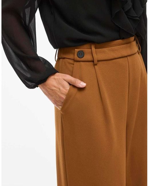 Pantaloni A Fondo Ampio Color Caramello di Vila in Brown