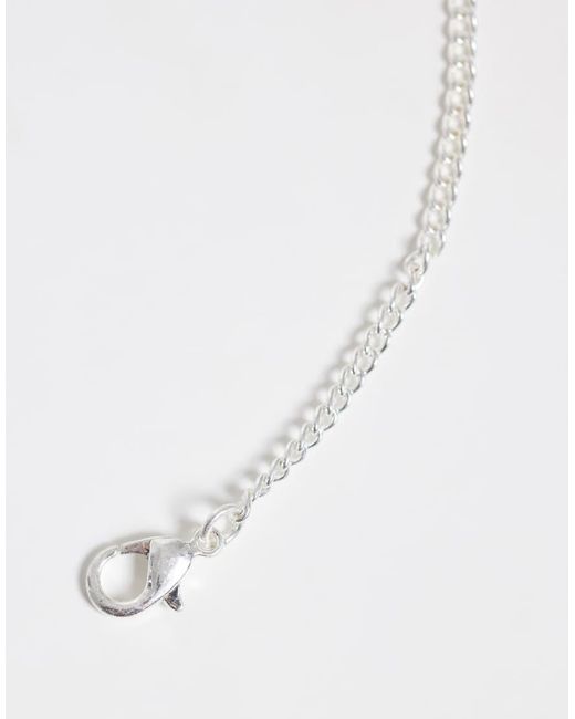Reclaimed Vintage White Circle Pendant Chain Necklace