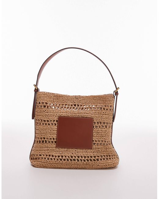 Mango Brown – gefütterte umhängetasche aus bast
