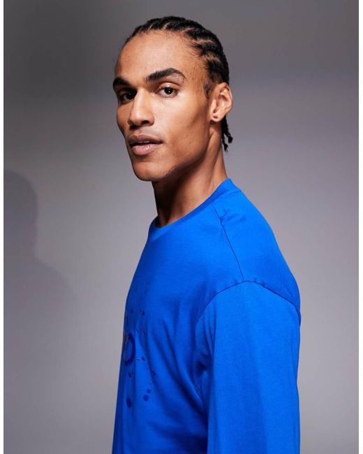HUGO Blue Hugo Nierofix Chest Logo T-shirt for men
