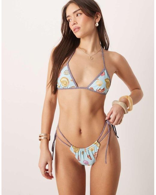 ASOS Brown Solar Starfish Double Tie Side Bikini Bottom