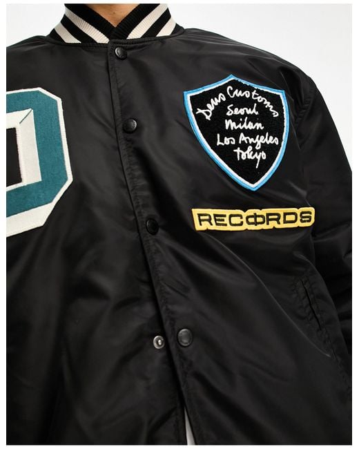 Deus Ex Machina Black Sophomore Varsity Jacket for men