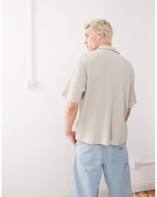 Camisa De Punto Acanalado De -Neutro Weekday de hombre de color White