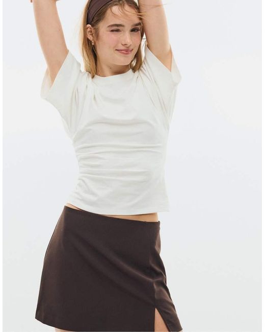 Stradivarius Skort Met Zijsplit in het White