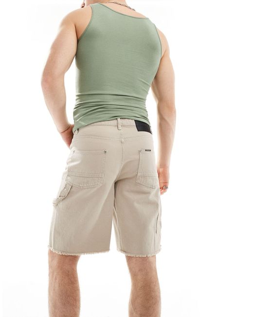 Short en jean style workwear - beige Sixth June pour homme en coloris Green