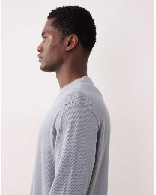 ASOS Gray Regular Fit Long Sleeve T-Shirt for men
