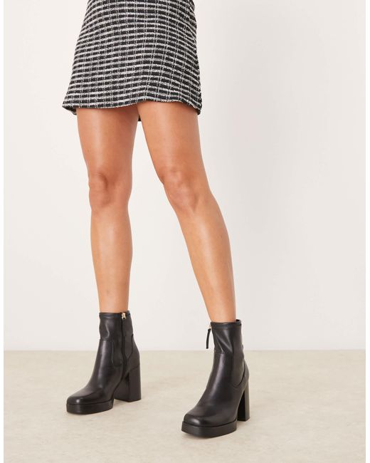 ALDO Black Seraphica Platform Sock Ankle Boots