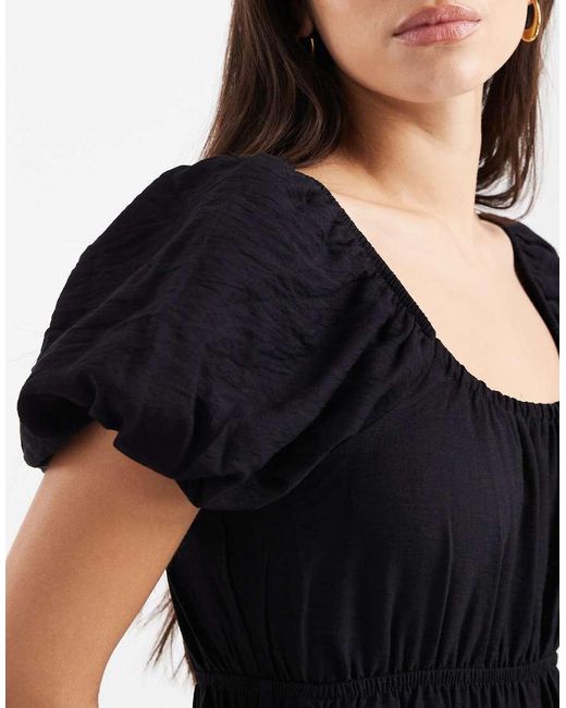 New Look Black Milkmaid Midi Dress