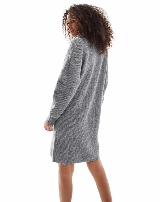 ONLY Gray High-Neck Knit Jumper
