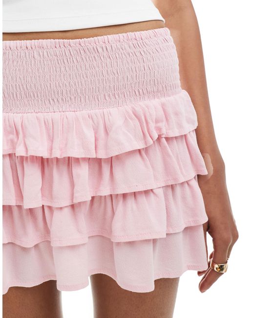 Bershka White – gestufter minirock