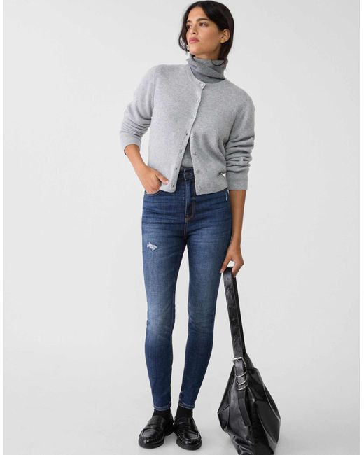 D09 - jean skinny à taille ultra haute - foncé Stradivarius en coloris Blue