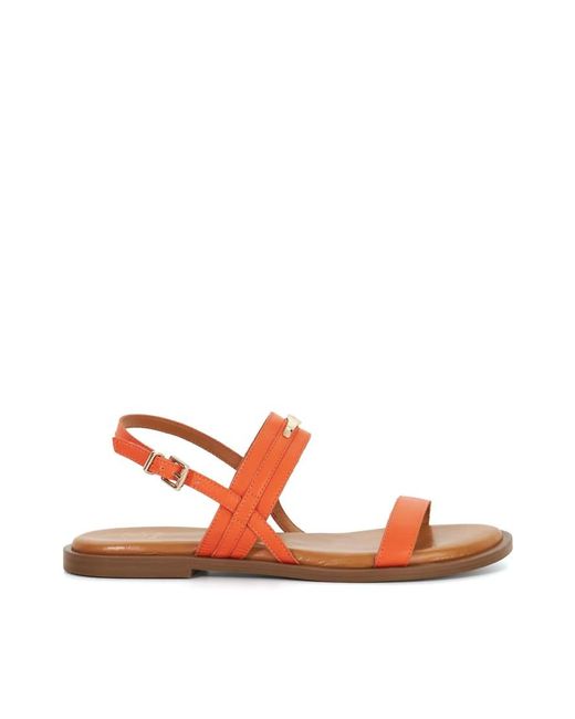 Dune Orange Litton Flat Sandals