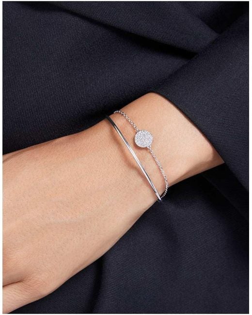Swarovski Metallic Meteora Rhodium Plated Bangle