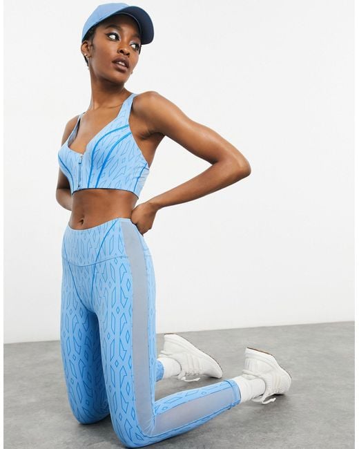 Ivy Park Adidas X Monogram Sheer leggings in Blue