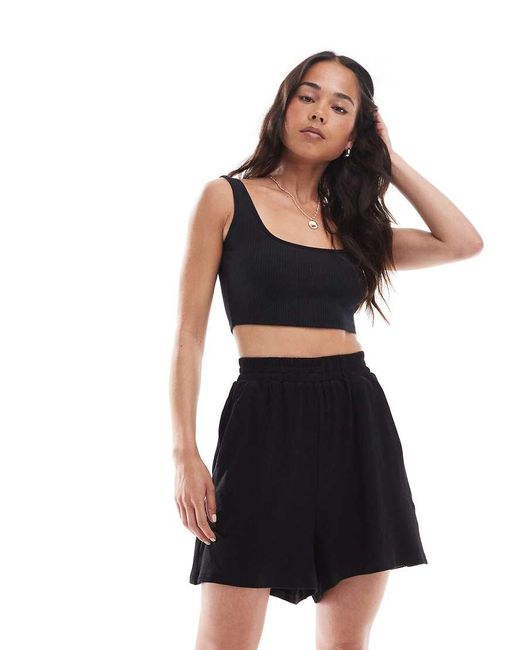 agon® Black High-Waisted Shorts