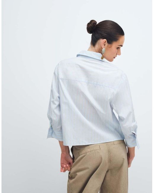 Mango White 100% Cotton Long Sleeve Shirt