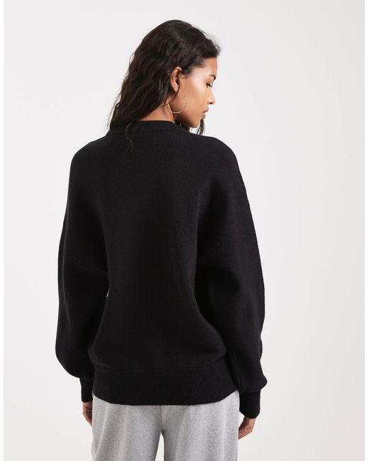 Pull ample en maille Cotton On en coloris Black