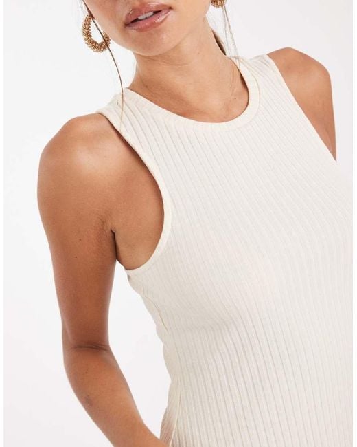 Vero Moda Ribbed Racer Mini Dress in White | Lyst UK