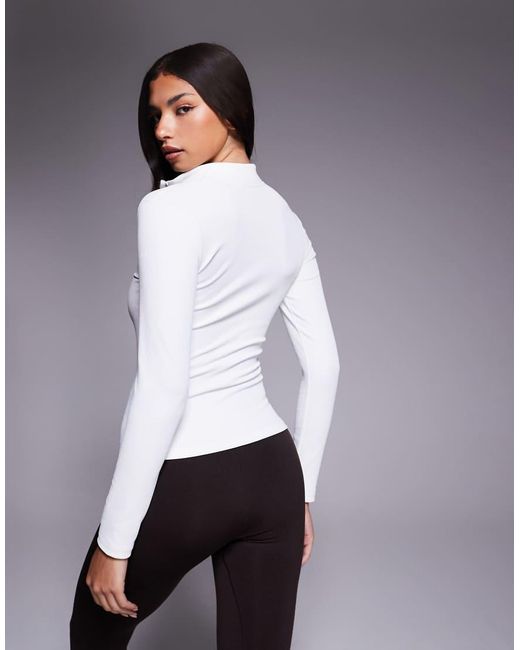ASOS 4505 Ski & Snow Gray Asos 4505 Ski Ribbed Fleece Back Base Layer Long Sleeve 1/4 Zip Top With Thermal Treatment