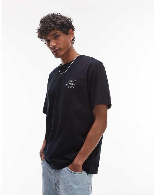 Wrangler Blue Embroidered Chest Slogan T-Shirt for men