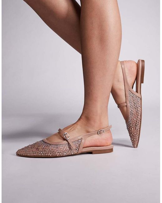 River Island Brown Mesh Ballet Flat