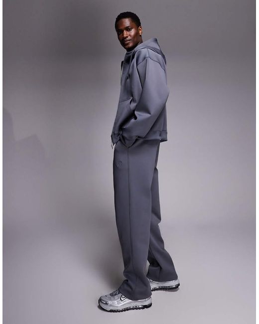 Liquor N Poker Blue Scuba-Style Fabric Straight Jogger Co-Ord for men
