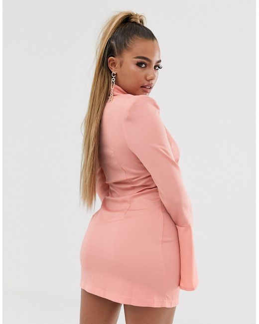 flared sleeve blazer dress Long Sleeve Fit & Flare Blazer Mini Dress