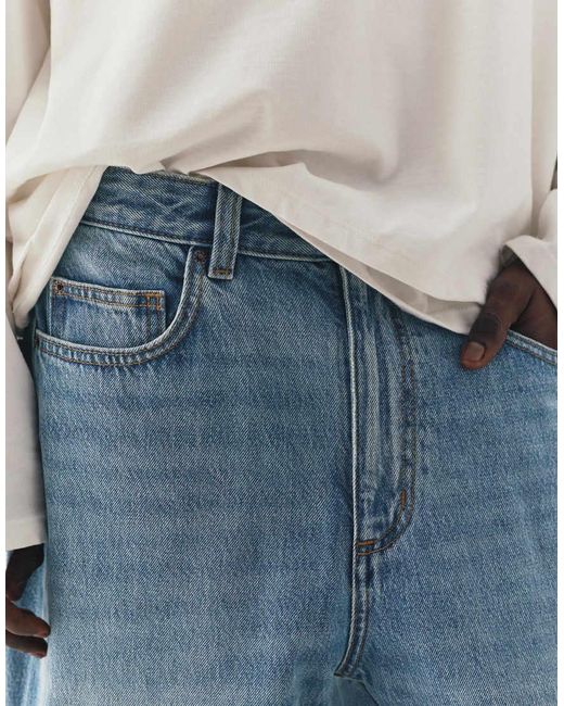 Pull&Bear Blue Baggy Jeans for men