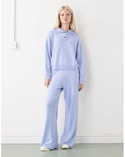 Collusion Blue – gestrickte oversize-jogginghose