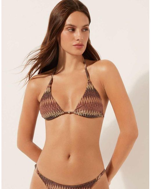 Calzedonia Brown Triangle Bikini Top