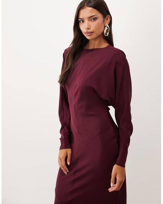 ASOS Red Batwing Maxi Dress With Cowl Back