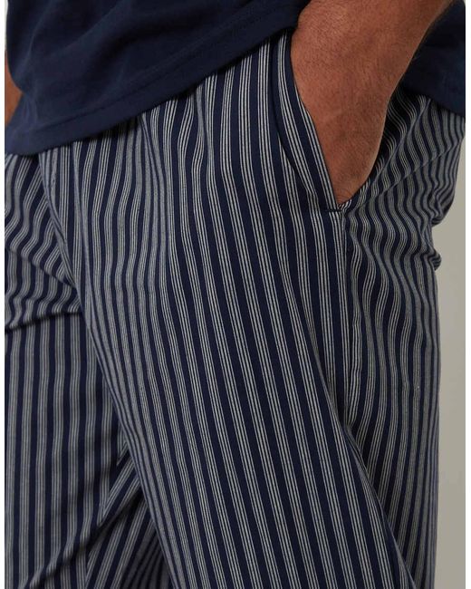 Threadbare Blue Stripe Pyjama Set for men