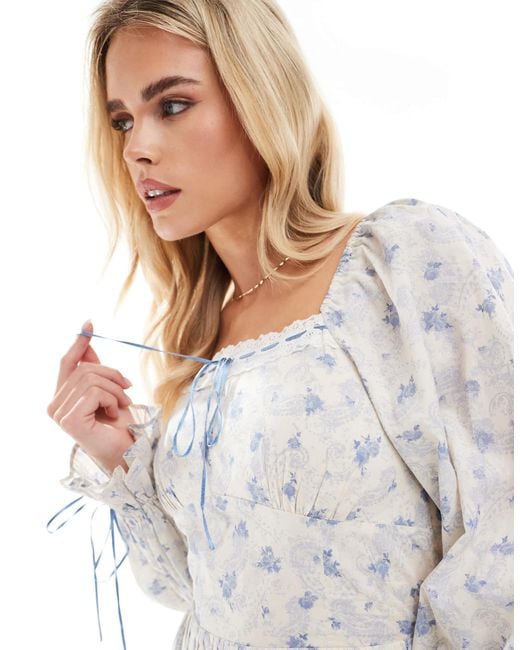 Miss Selfridge White Milkmaid Maxi Dress