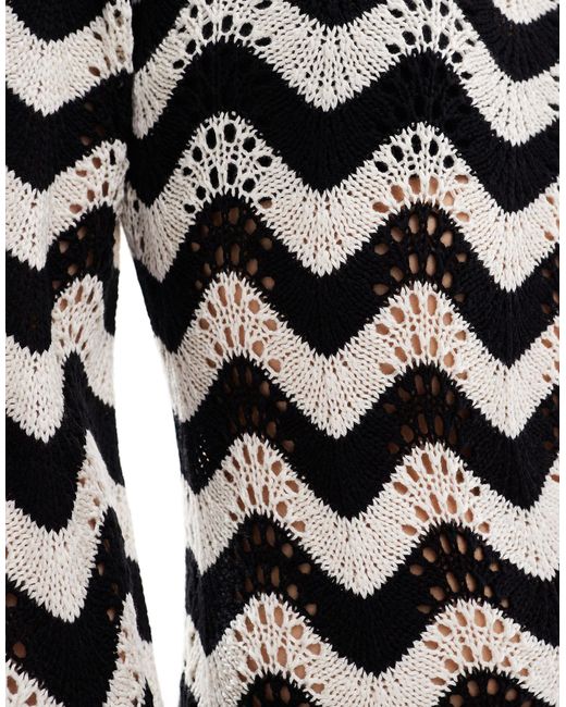 In The Style White Crochet Long Sleeve Mini Dress