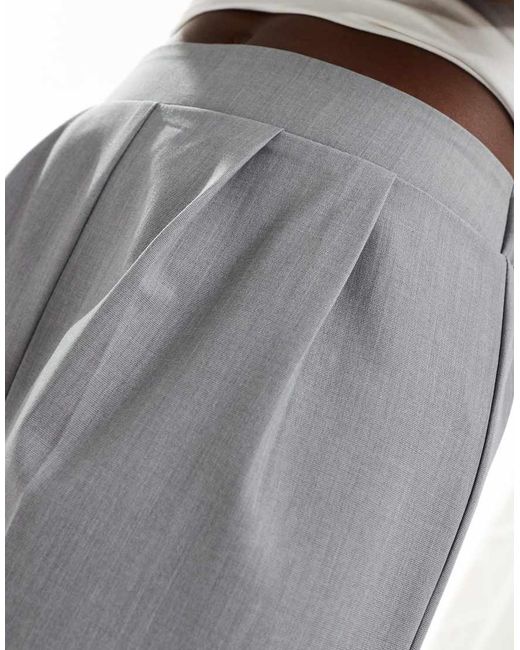 New Look Broek Met Elastische Taille En Wijde Pijpen in het Gray