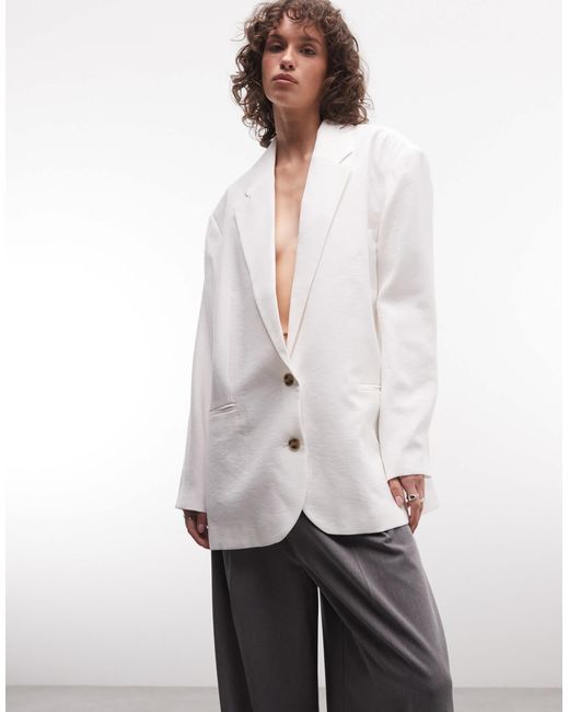 Monki White Relaxed Blazer