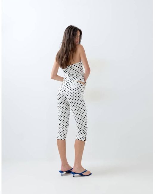 ASOS White Polka Dot Capris Legging Co-Ord