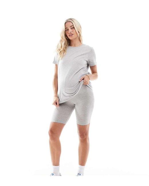 ASOS Gray Asos Design Maternity Over The Bump Basic legging Shorts