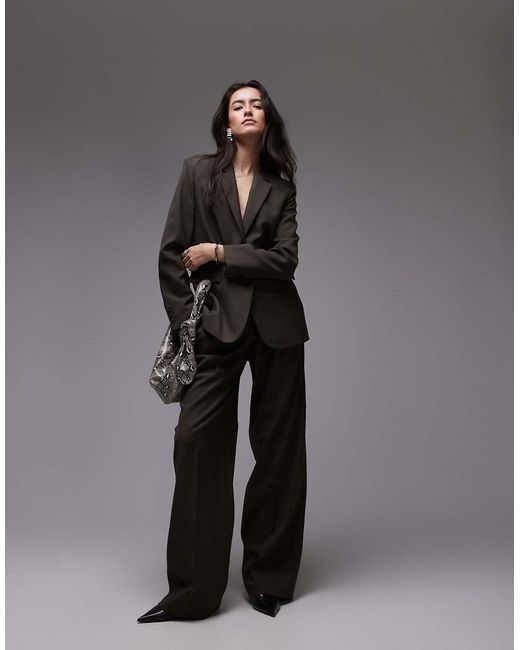 Mango Gray Slouchy Tailored Trousers Co-ord