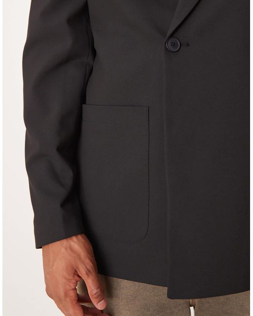 ASOS Black Boxy Double Breasted Slouchy Suit Jacket for men